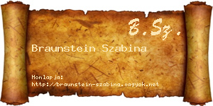Braunstein Szabina névjegykártya