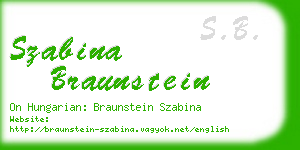 szabina braunstein business card